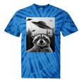 Alien UFO Raccoon Tie-Dye Unisex T-Shirt - Cosmic Adventure Appeal Blue Tie-Dye