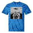 Alien UFO Tie-Dye T-Shirt | Fun Raccoon Design For All Ages Blue Tie-Dye