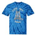 Cute Sarcastic Raccoon Tie-Dye T-Shirt - Playful Unisex Small Blue Tie-Dye