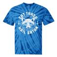 Gothic Raccoon Tie-Dye T-Shirt - Quirky Trash Eater Theme Blue Tie-Dye