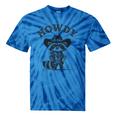 Howdy Cowboy Raccoon Tie-Dye T-Shirt - Unisex Animal Theme Blue Tie-Dye