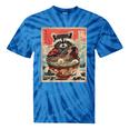 Raccoon Anime Tie-Dye T-Shirt | Quirky Japanese Noodle Design Blue Tie-Dye