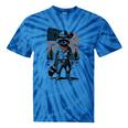 Raccoon Cowboy Western Tee - Tie-Dye Vintage Style for Adults Blue Tie-Dye