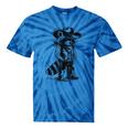 Raccoon Cowboy Western Tie-Dye T-Shirt | Fun Country Style Blue Tie-Dye