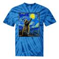 Raccoon Starry Night Tie-Dye Unisex T-Shirt - Van Gogh Art Lovers Blue Tie-Dye
