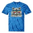 Raccoon Tie-Dye T-Shirt - Retro Sunglasses Design for Animal Lovers Blue Tie-Dye