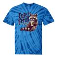 Raccoon Tie-Dye T-Shirt - Vintage Coffee-Loving Theme for Unisex Blue Tie-Dye