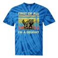 Retro Angry Raccoon Tie-Dye Unisex T-Shirt - Fun & Spirited Style Blue Tie-Dye