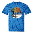 Retro Raccoon Tie-Dye T-Shirt - Vintage Half Moon Design Blue Tie-Dye