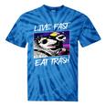 Street Cats & Trash Pandas Live Free | Tie-Dye Cotton Blend T-Shirt Blue Tie-Dye