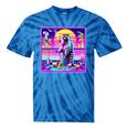 Vaporwave Raccoon Retrowave Synthwave Raccoon Meme Tie-Dye T-Shirts Blue Tie-Dye