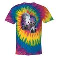 Raccoon Moonlight Tie-Dye Unisex T-Shirt | Whimsical Night Theme Rainbow Tie-Dye
