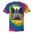 Scared Raccoon Selfie With Sasquatch Bigfoot Raccoon Tie-Dye T-Shirts Rainbow Tie-Dye