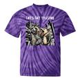Let's Get Trashed Tie-Dye T-Shirt | Raccoon & Opossum Beer Party Purple Tie-Dye