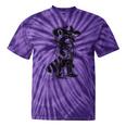 Raccoon Cowboy Western Tie-Dye T-Shirt | Fun Country Style Purple Tie-Dye
