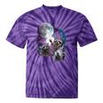 Raccoon Moonlight Tie-Dye Unisex T-Shirt | Whimsical Night Theme Purple Tie-Dye