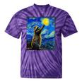 Raccoon Starry Night Tie-Dye Unisex T-Shirt - Van Gogh Art Lovers Purple Tie-Dye