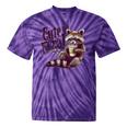 Raccoon Tie-Dye T-Shirt - Vintage Coffee-Loving Theme for Unisex Purple Tie-Dye