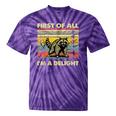 Retro Angry Raccoon Tie-Dye Unisex T-Shirt - Fun & Spirited Style Purple Tie-Dye