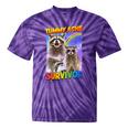 Tummy Ache Survivor Raccoon Tie-Dye T-Shirts - Fun & Whimsical Purple Tie-Dye
