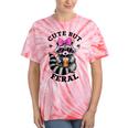 Cute Tie-Dye Racoon T-Shirt - Small, Colorful, Fun Vibe Coral Tie-Dye