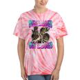 Even Baddies Get Saddies Raccoon Tie-Dye T-Shirt | Fun Meme Wear Coral Tie-Dye