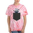 Pocket Raccoon Tie-Dye Unisex T-Shirt - Cute Animal Lover Fashion Coral Tie-Dye