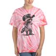 Raccoon Cowboy Tie-Dye T-Shirt for Men & Women | Graphic Meme Style Coral Tie-Dye