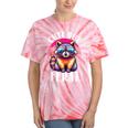 Raccoon Lovers Tie-Dye T-Shirt - Adorable Animal Theme - Small Coral Tie-Dye