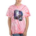 Raccoon Moonlight Tie-Dye Unisex T-Shirt | Whimsical Night Theme Coral Tie-Dye