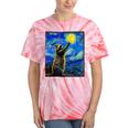 Raccoon Starry Night Tie-Dye Unisex T-Shirt - Van Gogh Art Lovers Coral Tie-Dye