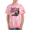 Raccoon Tie-Dye T-Shirt - Vintage Coffee-Loving Theme for Unisex Coral Tie-Dye