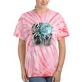 Raccoon Tie-Dye T-Shirt - Whimsical Howling Moon Scene Coral Tie-Dye