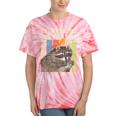 Retro Raccoon Lover Tie-Dye T-Shirt - Fun Camping Vibes Coral Tie-Dye