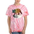 Retro Raccoon Tie-Dye T-Shirt - Vintage Half Moon Design Coral Tie-Dye
