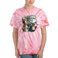 Three Possum Moon 3 Opossum Weird Cursed Meme Tie-Dye T-Shirts Coral Tie-Dye