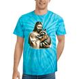 Jesus Hugging Raccoon Vintage Tie-Dye T-Shirt - Raccoon Lover Gift Turquoise Tie-Dye