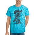 Raccoon Cowboy Tie-Dye T-Shirt for Men & Women | Graphic Meme Style Turquoise Tie-Dye