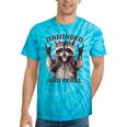 Raccoon Unhinged Feral Retro Tie-Dye T-Shirt - Summer Vibe Turquoise Tie-Dye