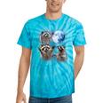 Raccoons Howling Moon Tie-Dye Unisex T-Shirt - Wild Nature Theme Turquoise Tie-Dye