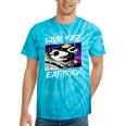 Street Cats & Trash Pandas Live Free | Tie-Dye Cotton Blend T-Shirt Turquoise Tie-Dye