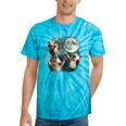 Three Possum Moon 3 Opossum Weird Cursed Meme Tie-Dye T-Shirts Turquoise Tie-Dye