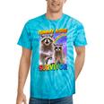 Tummy Ache Survivor Raccoon Tie-Dye T-Shirts - Fun & Whimsical Turquoise Tie-Dye