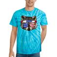 USA Patriotic Raccoon T-Shirt | July 4th Tie-Dye Trash Panda Tee Turquoise Tie-Dye