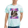 Even Baddies Get Saddies Raccoon Tie-Dye T-Shirt | Fun Meme Wear Mint Tie-Dye