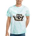 Funny Racoon Tie-Dye T-Shirt - Quirky Quote on Waste Management Mint Tie-Dye