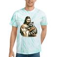 Jesus Hugging Raccoon Vintage Tie-Dye T-Shirt - Raccoon Lover Gift Mint Tie-Dye