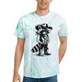 Raccoon Cowboy Western Tie-Dye T-Shirt | Fun Country Style Mint Tie-Dye