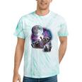 Raccoon Moonlight Tie-Dye Unisex T-Shirt | Whimsical Night Theme Mint Tie-Dye