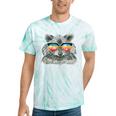 Raccoon Tie-Dye T-Shirt - Retro Sunglasses Design for Animal Lovers Mint Tie-Dye